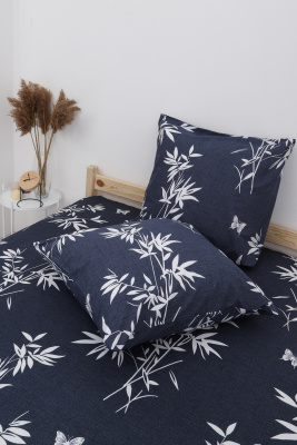 Наволочка перкаль Бамбук темно-синий